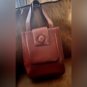 Cartier Must Line Shoulder Bag Bordeaux Leather Vintage Authentic
